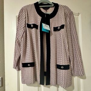 Ming Wang Textured Knit Jacket — Tweed Look — Medium — NWT $275